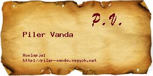 Piler Vanda névjegykártya
